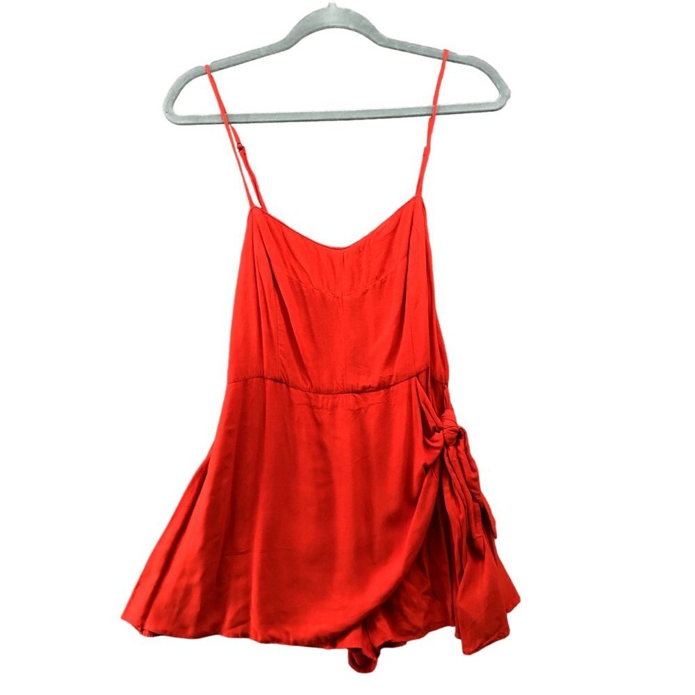 Urban Outfitters Kimchi‎ Blue Romper Cami Womens Size 6 Red Faux Wrap Skort